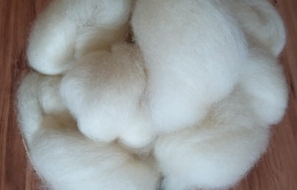 Witte gewassen en gekaarde wol